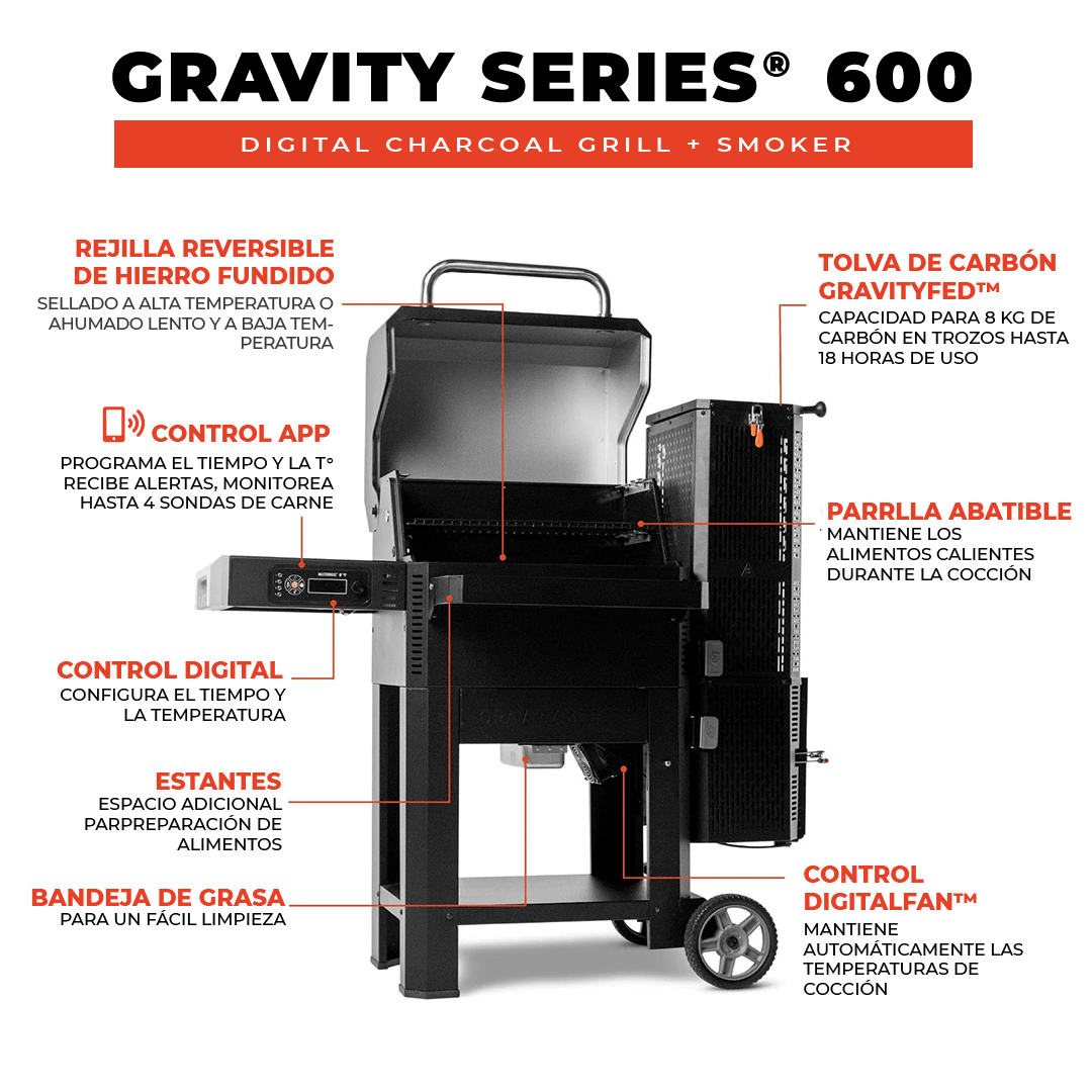Gravity Series 600 Digital Charcoal BBQ + Smoker