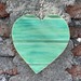 Corazones de madera - adorno para la pared corazon de madera reciclada decoracion verde agua grande 2.JPG.jpg