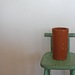 Macetero de greda tipo tubo - 