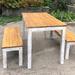 Mesa comedor de terraza de pallet con 2 bancas - mesa de comedor de madera de pallets reciclados con bancas color a elección.jpeg