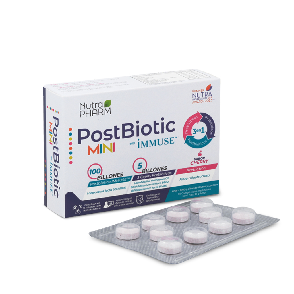 PostBiotic Mini x30 comprimidos masticables, Nutrapharm - Farmacias Knop