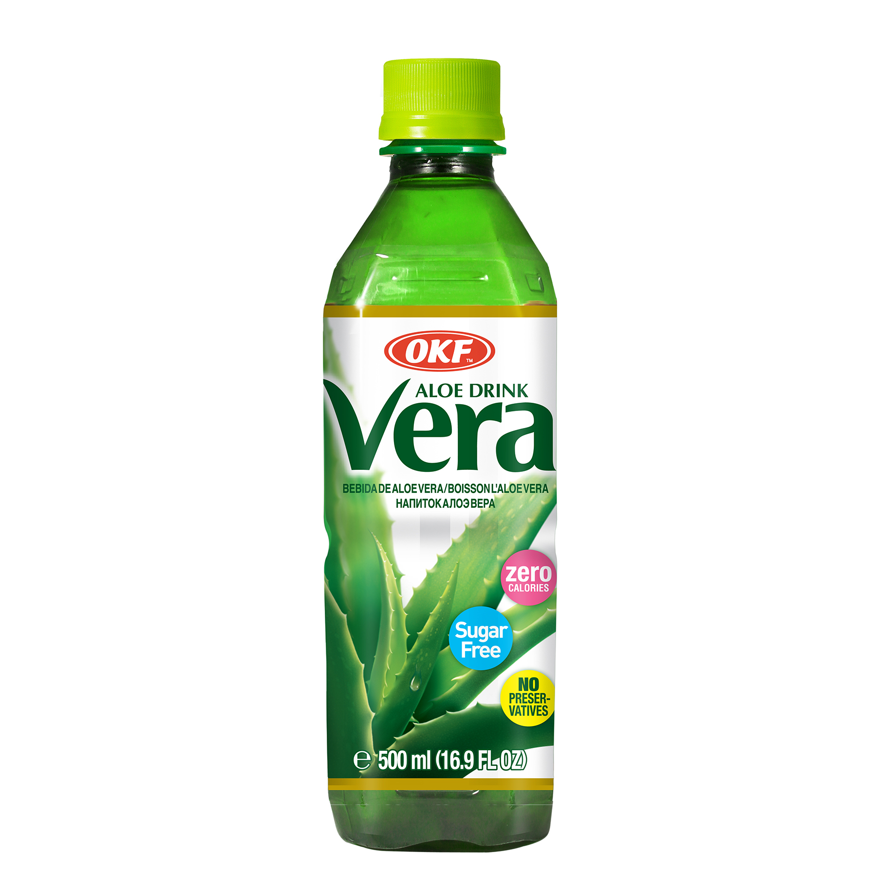 Agua con sabor y pulpa aloe vera 0% azcar, 500 mL, OKF - Farmacias Knop