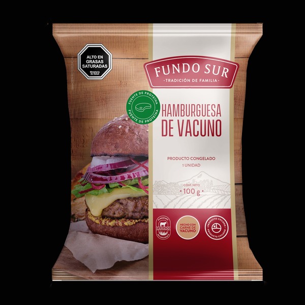 Caja Hamburguesa de Vacuno Fundo Sur, 28 Unidades