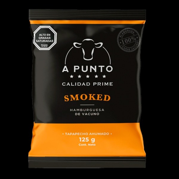Caja Hamburguesa Smoke 125 grs. A Punto, 36 Unidades