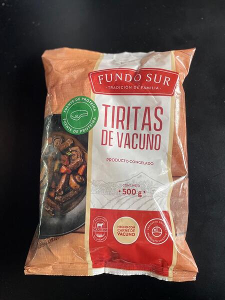 Caja "Tiritas de vacuno 500g"