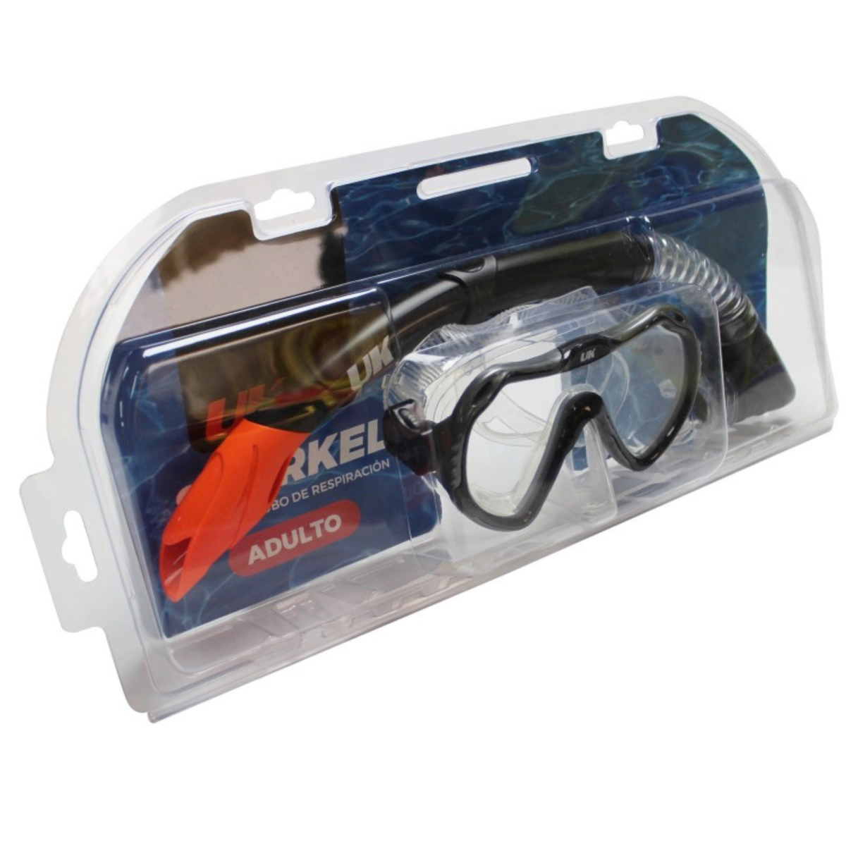  - Set Máscara + Snorkel Adulto Negro-Naranjo UK Time (5)