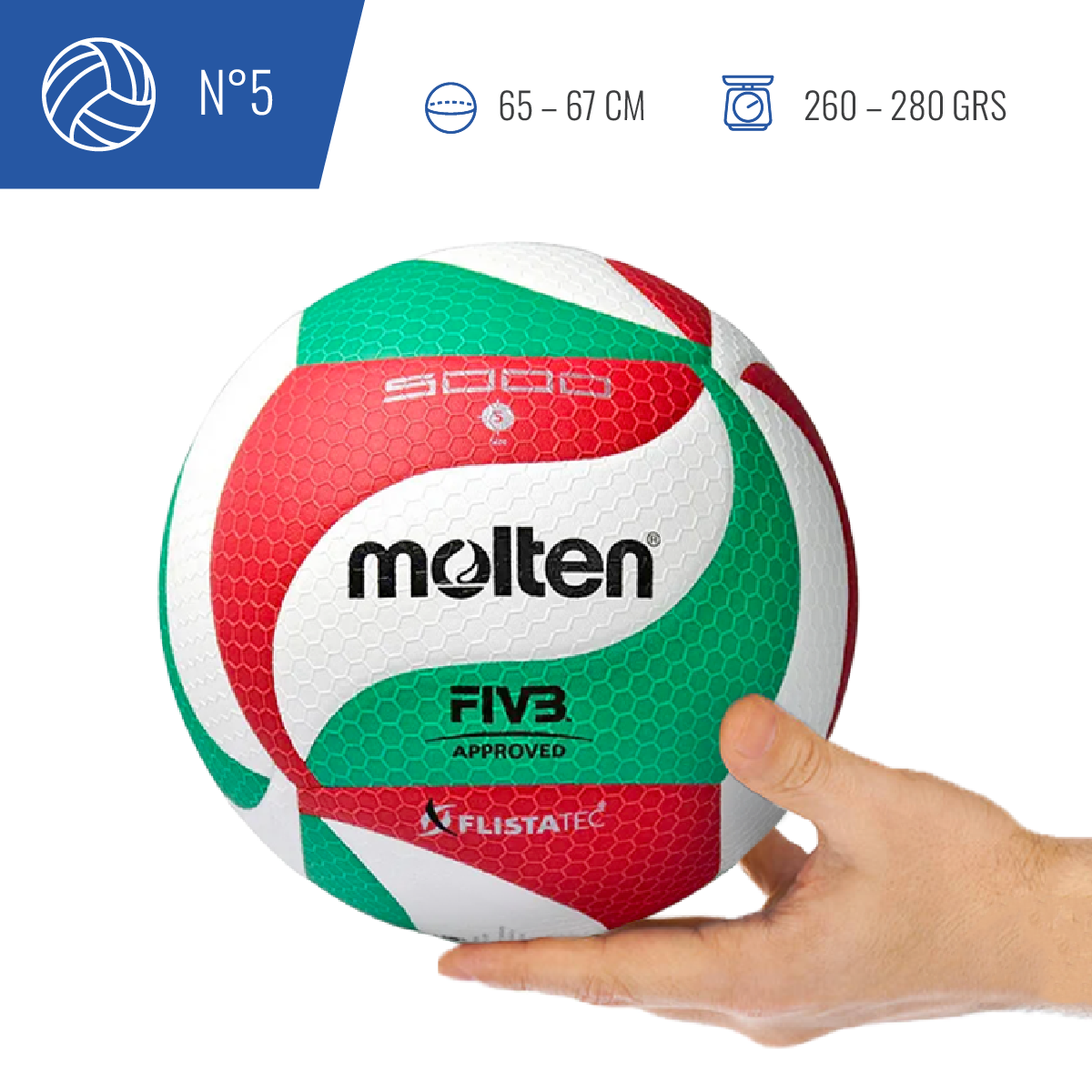  - Balón Vóleibol Molten V5M-5000 Oficial FIVB (3)