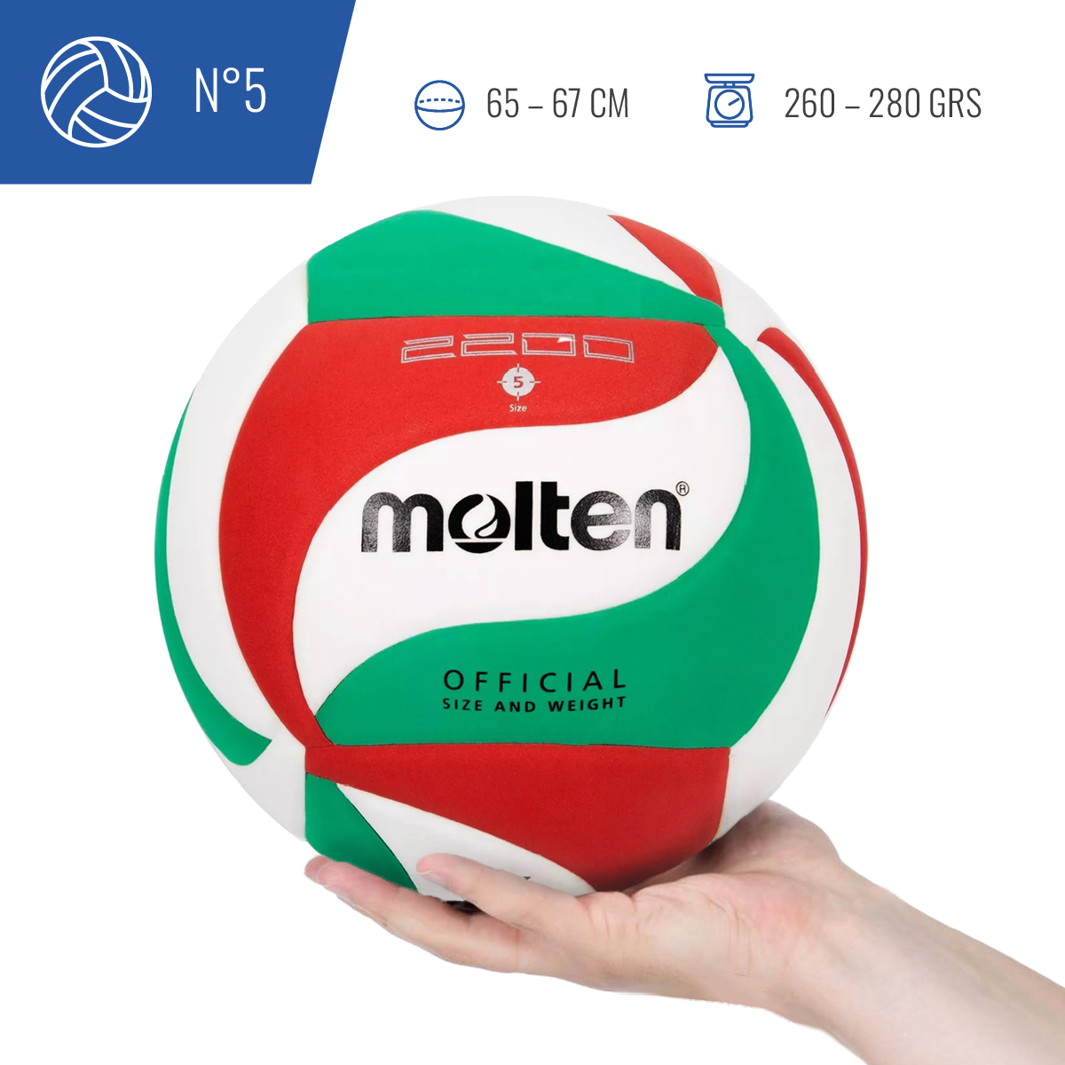  - Balón de Voleibol Molten V5M 2200 (3)