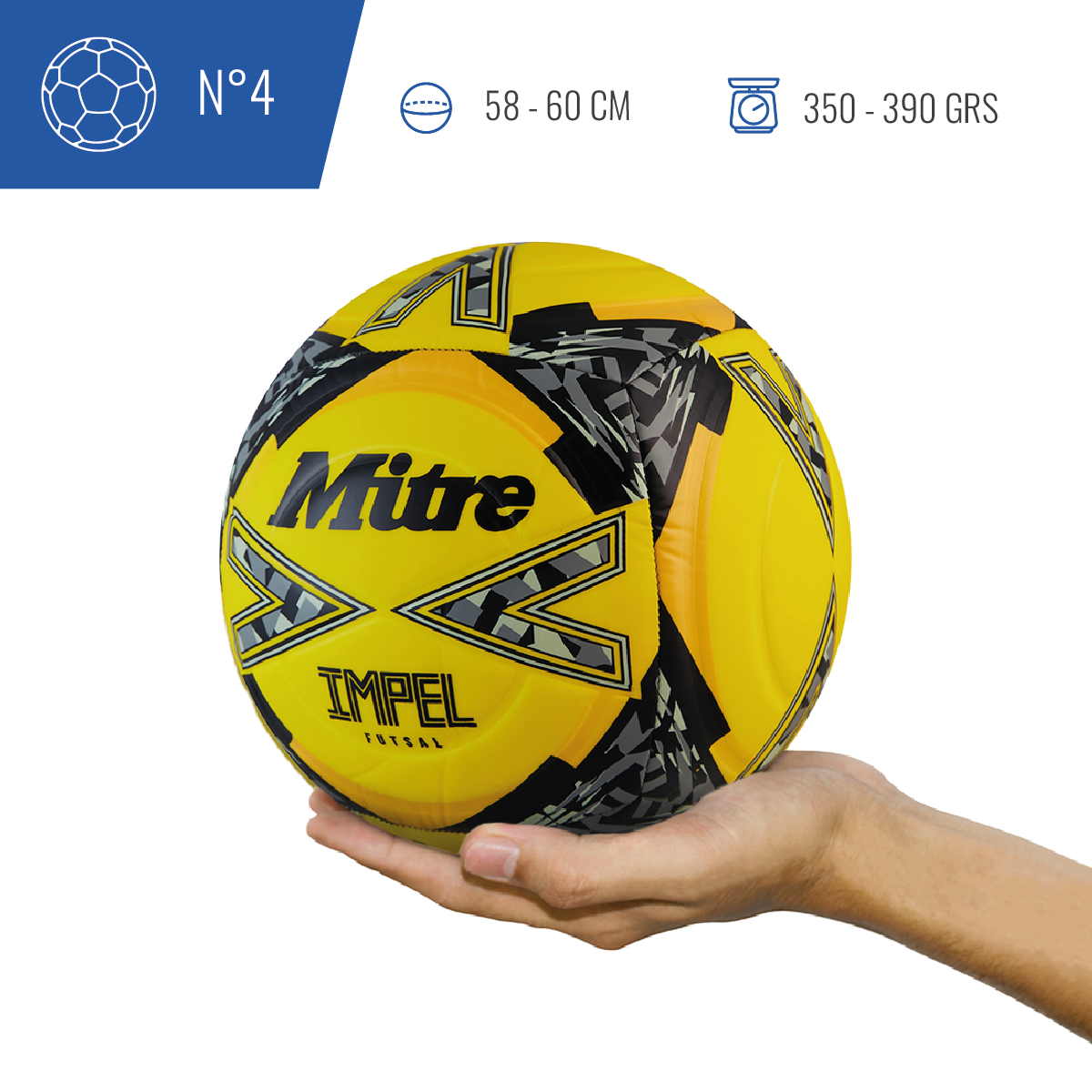  - Balón de Futsal - Futbolito Mitre Impel Amarillo T4 (3)