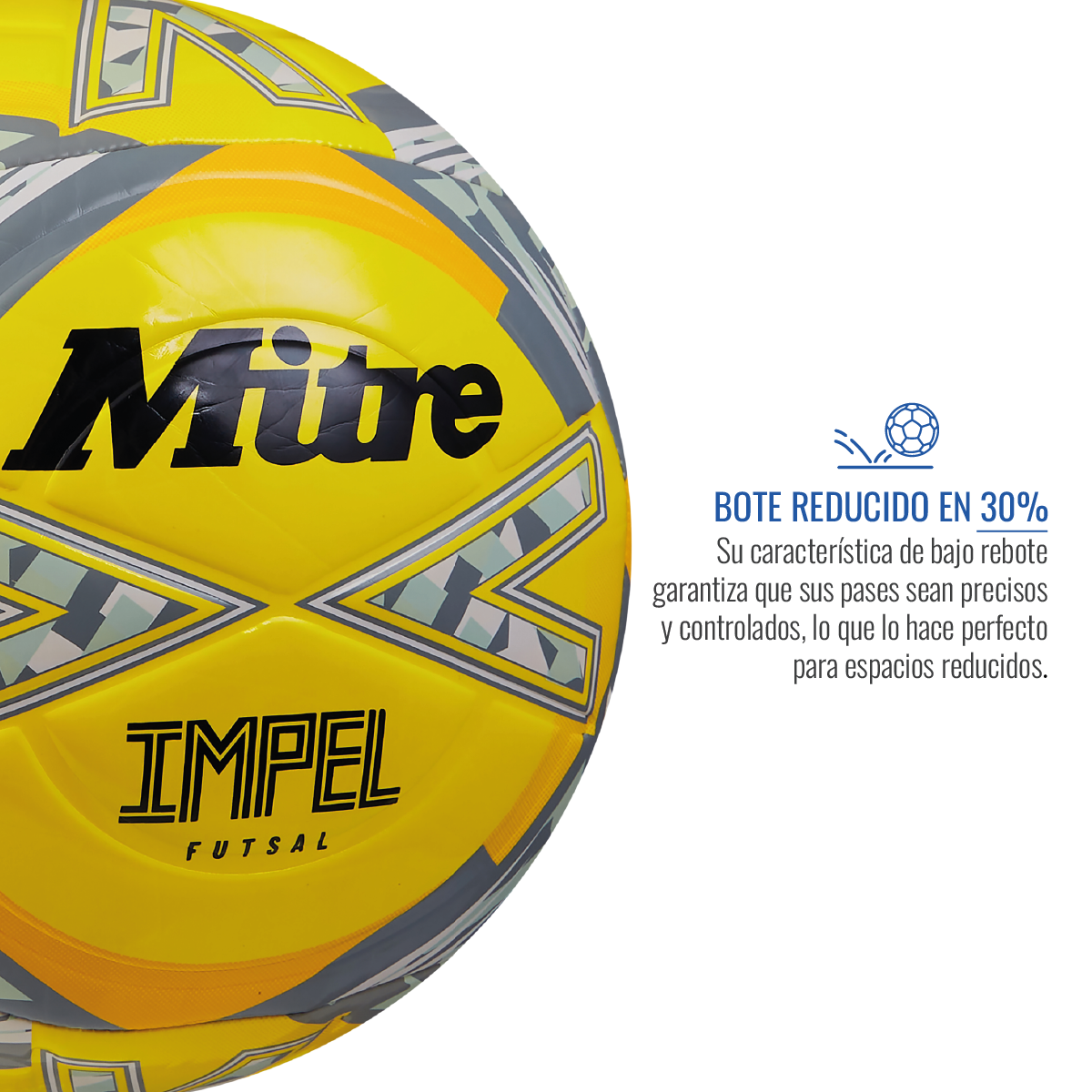  - Balón de Futsal - Futbolito Mitre Impel Amarillo T4 (2)