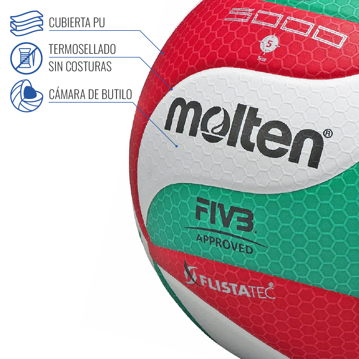 - Balón Vóleibol Molten V5M-5000 Oficial FIVB (5)