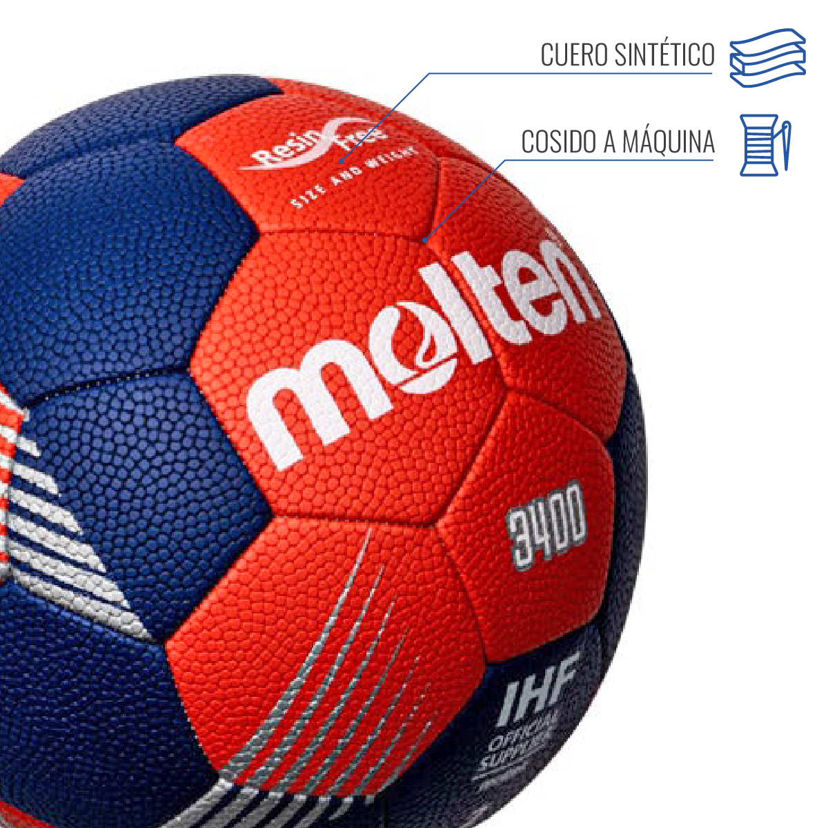  - Balón Handbol Molten Serie F3400 Resina Free N 3 (5)