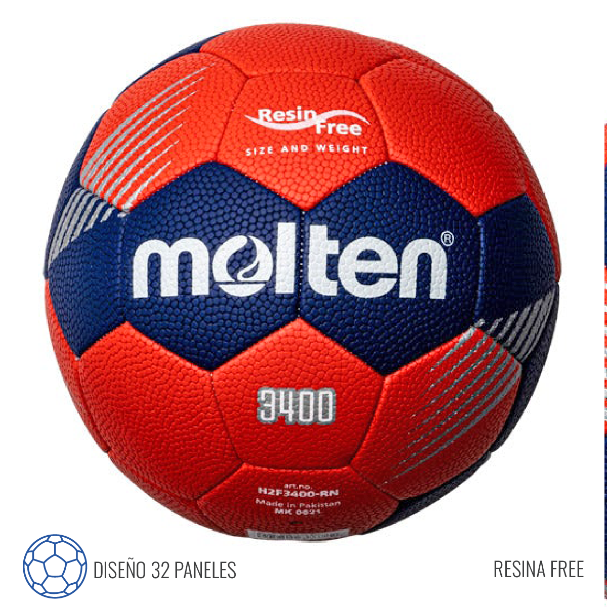  - Balón Handbol Molten Serie F3400 Resina Free N 3 (4)