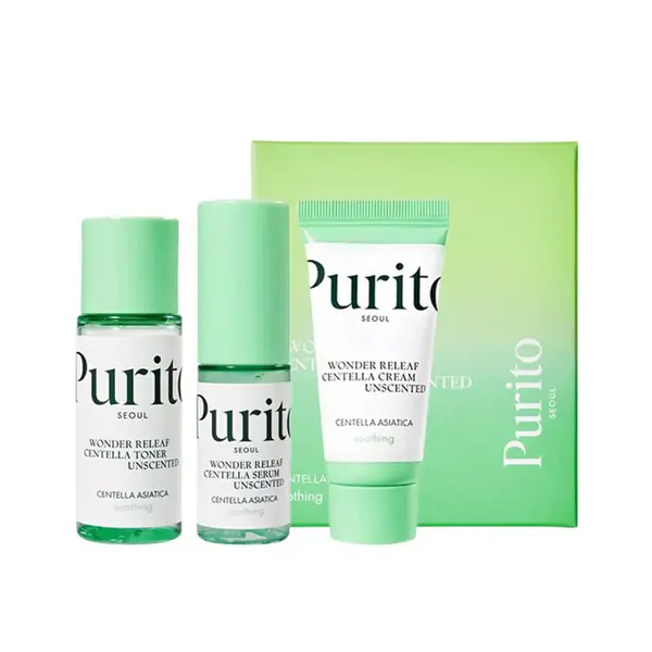 Purito Wonder Releaf Centella Unscented Mini Kit (3 productos)