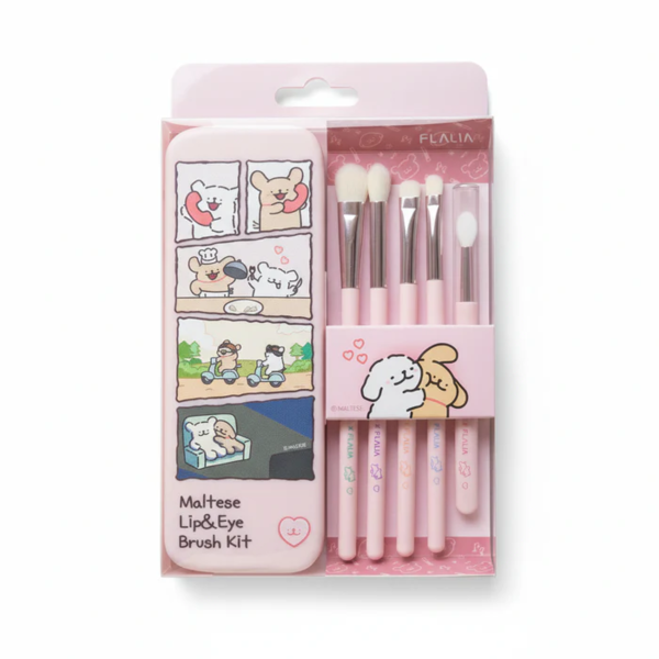 Flalia Maltese Lip & Eye Brush Kit 5p
