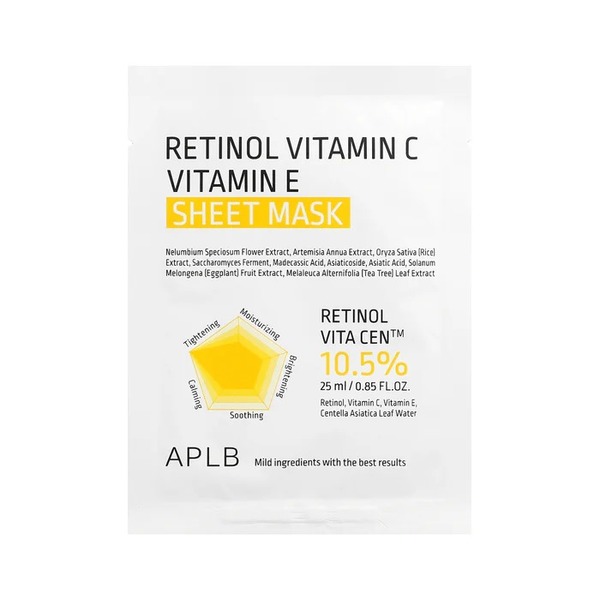 APLB Retinol Vitamin C Vitamin E Sheet Mask 1ea