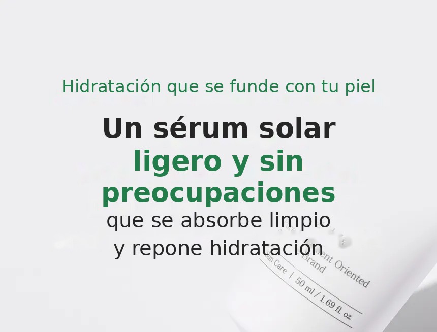 Imagen del Mixsoon Bean Sun Serum que destaca su textura ligera que se absorbe limpia y repone hidratación.