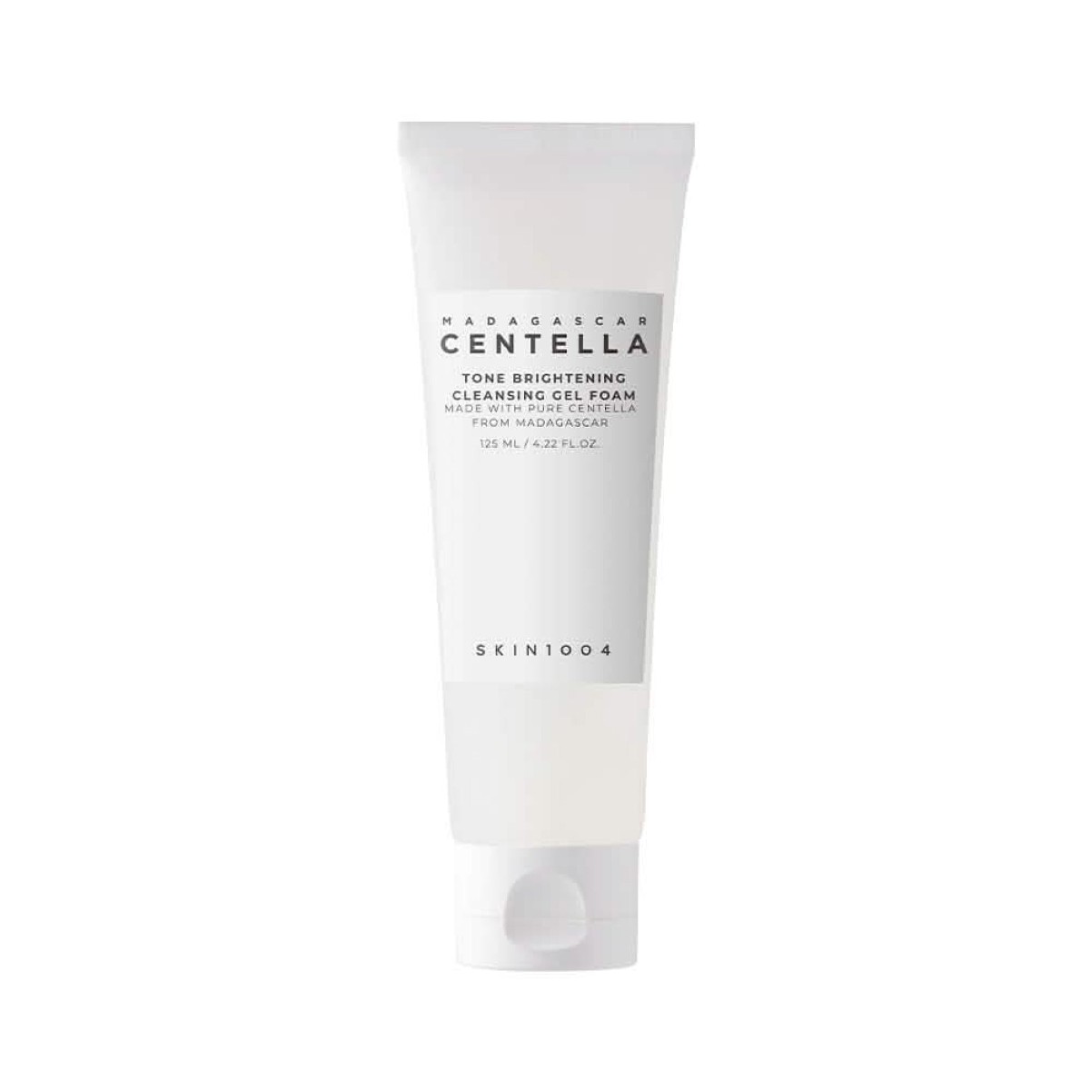 Tubo de SKIN1004 Madagascar Centella Tone Brightening Cleansing Gel Foam 125ml, gel limpiador coreano.