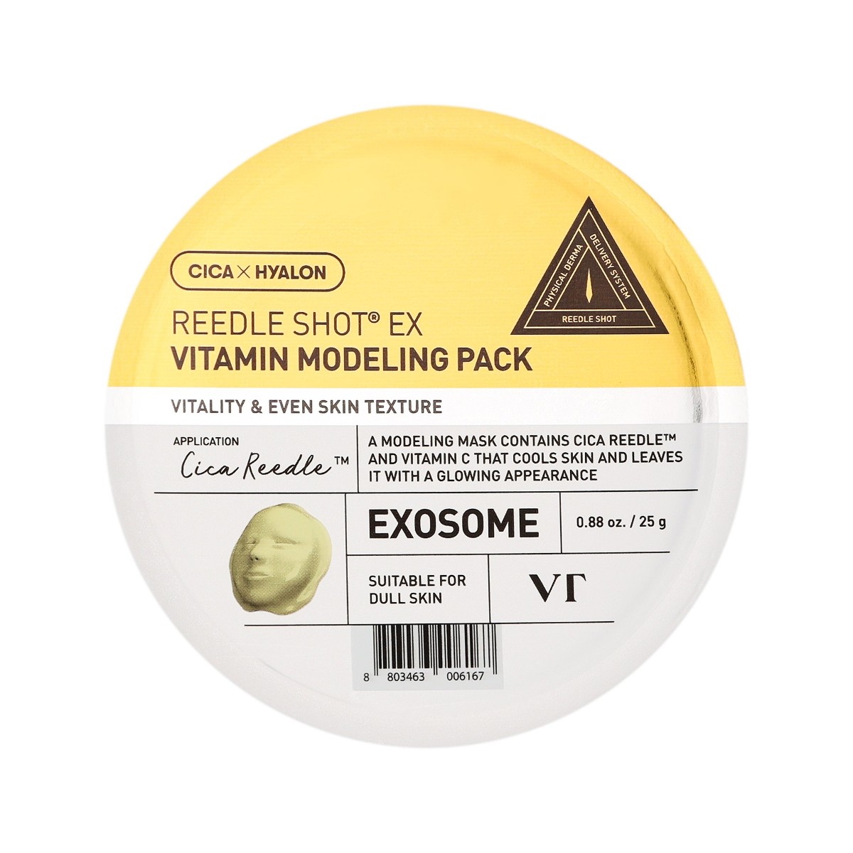 Envase de VT Reedle Shot Ex Vitamin Modeling Pack, mascarilla modelante coreana.