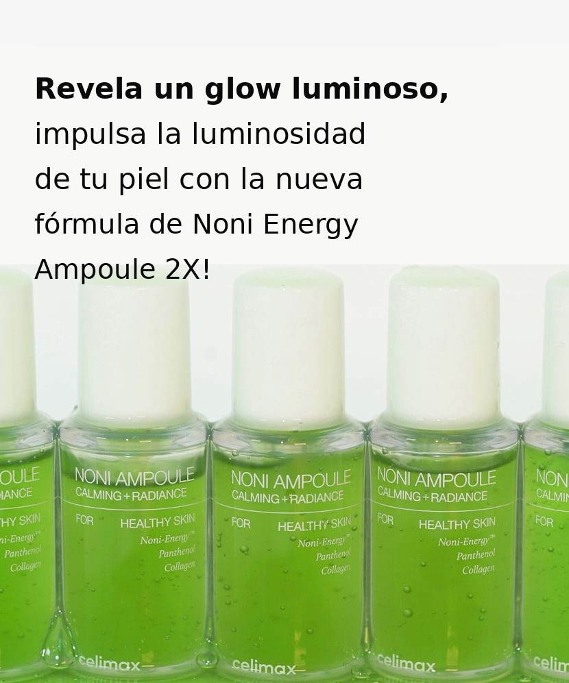 Imagen de Celimax The Real Noni Energy Ampoule enfocada en luminosidad.