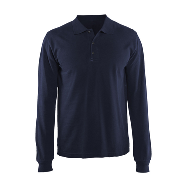 POLERA PIQUE AZUL MANGA LARGA KUMEN - Exoset