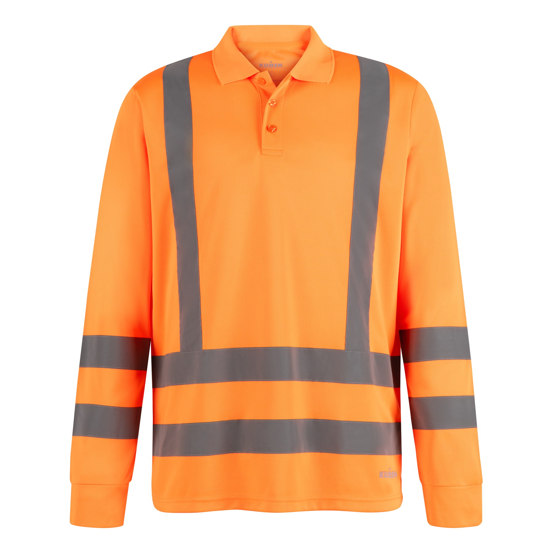 POLERA PIQUE HI VIS MANGA LARGA NARANJO KUMEN - Exoset