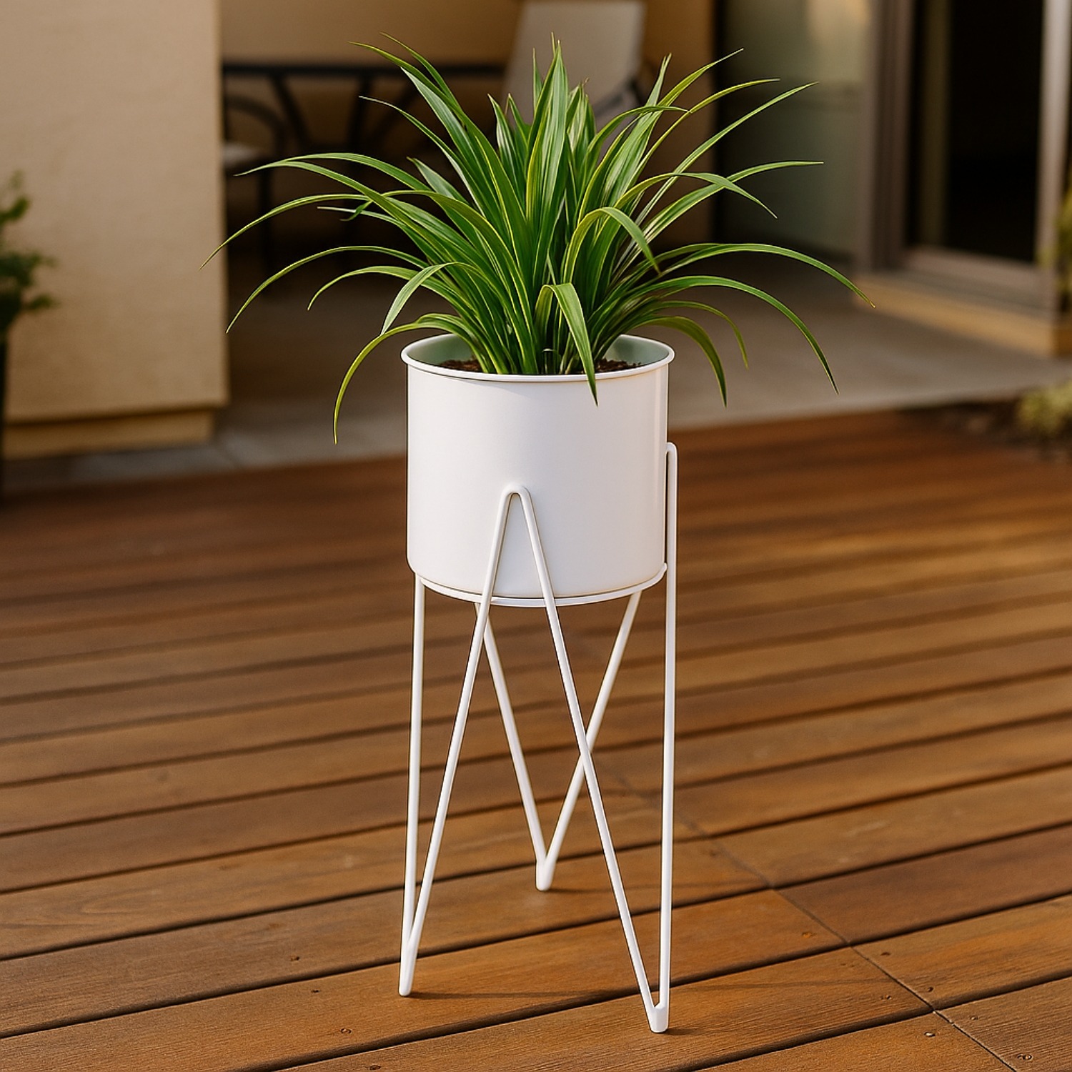 Porta Macetero Pedestal Decorativo Blanco 63 cm - Novahus