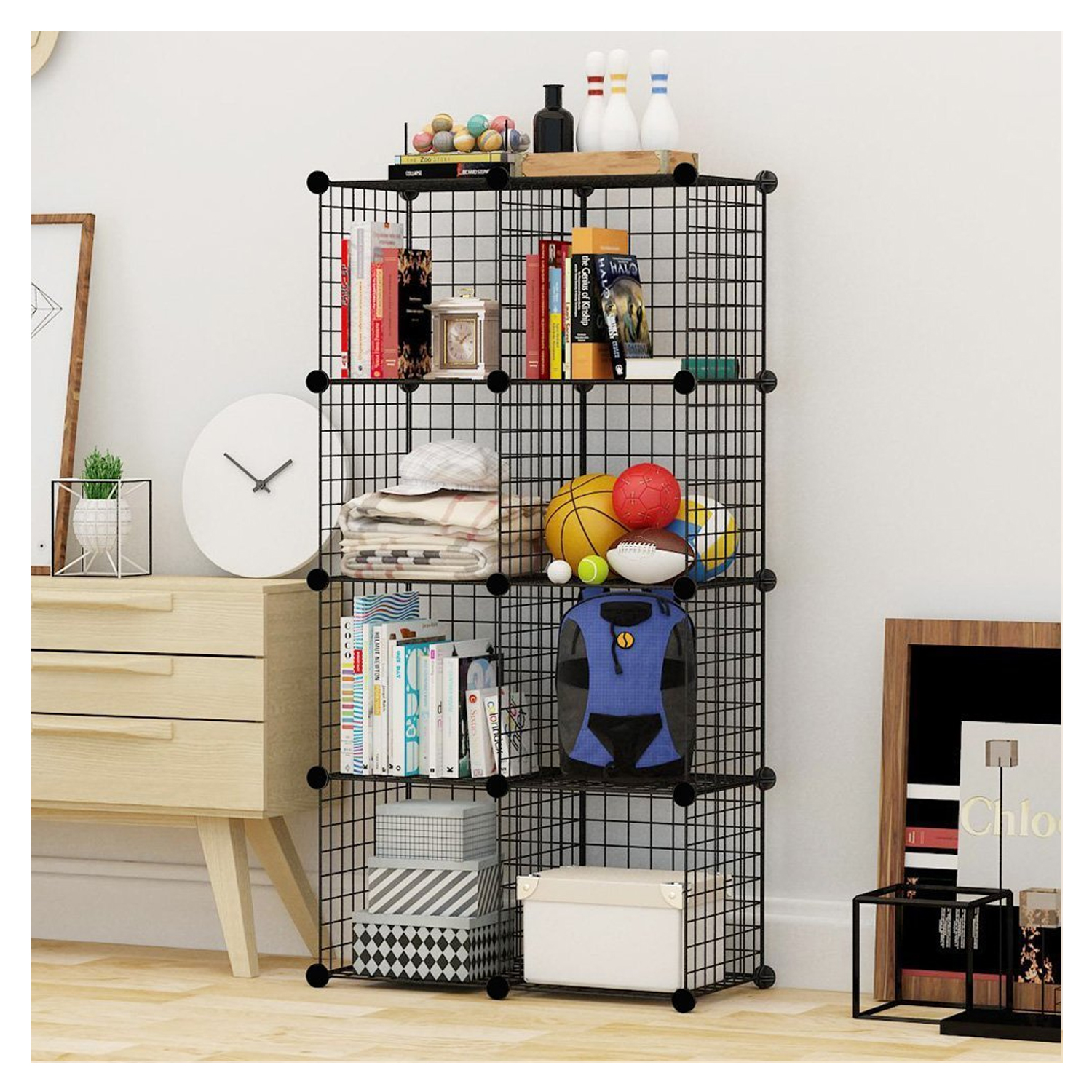  - Armario Organizador Metálico Transportable 8 Cubos