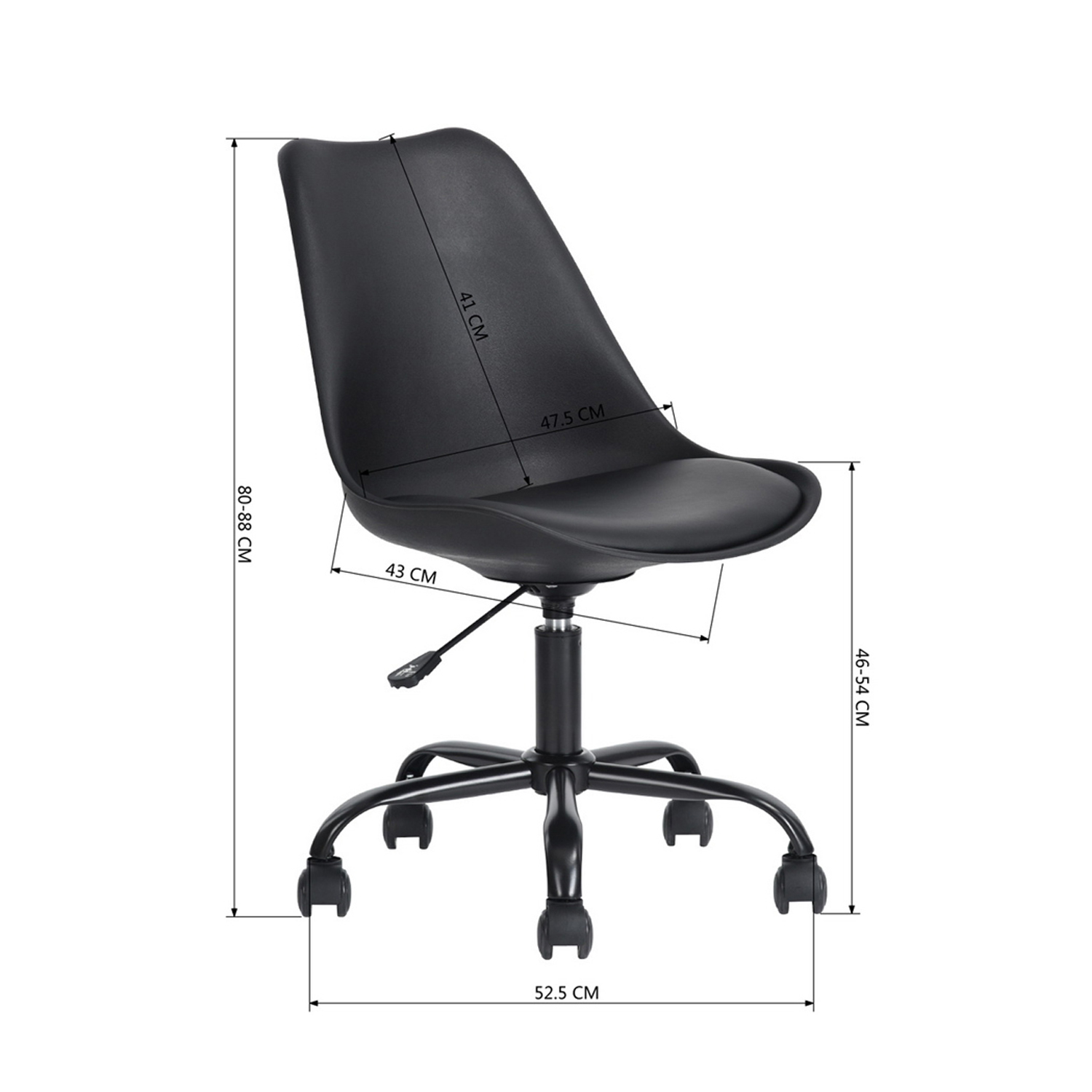  - Silla de escritorio PP Giratoria - Negro