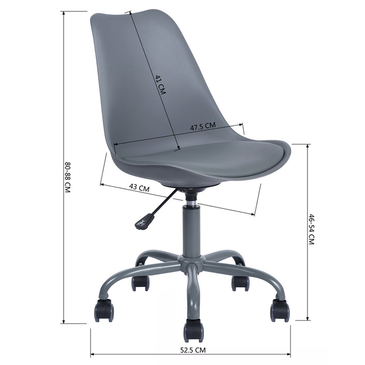  - Silla de escritorio PP Giratoria - Gris