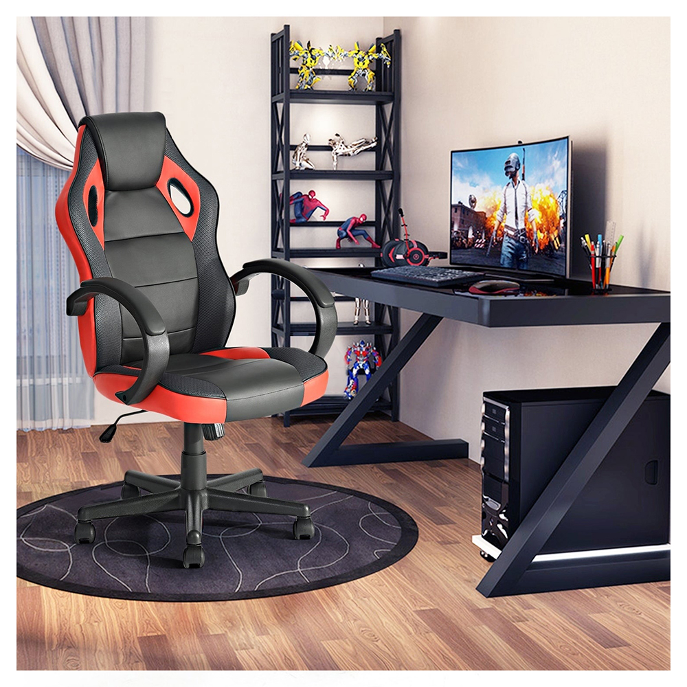 - Silla Gamer PU Ergonómica - Rojo
