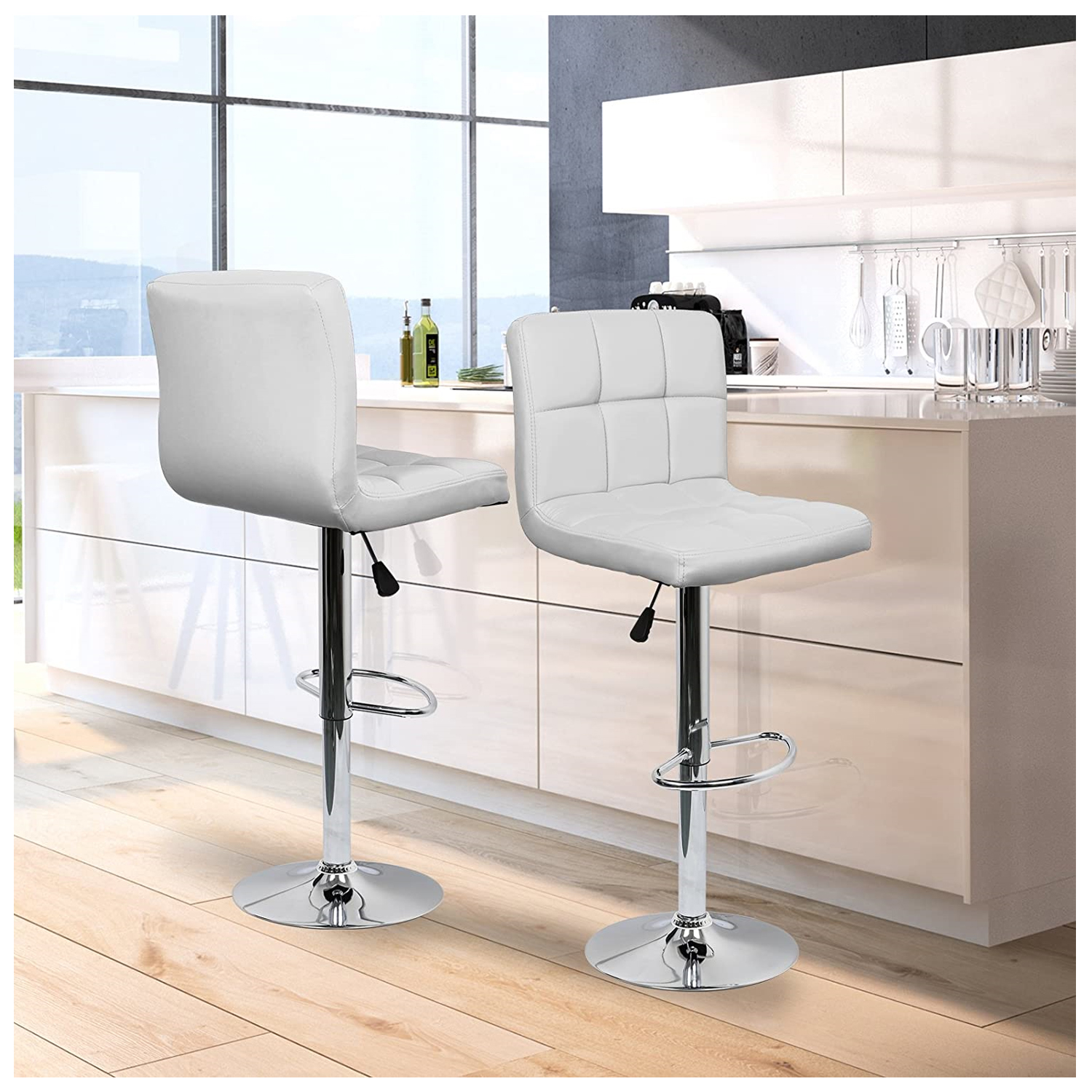  - Piso de Bar PU Cuadro - Blanco