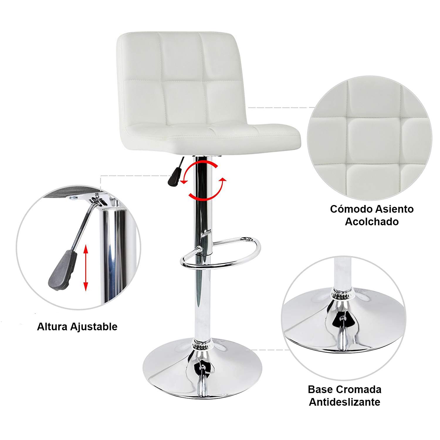  - Piso de Bar PU Cuadro - Blanco