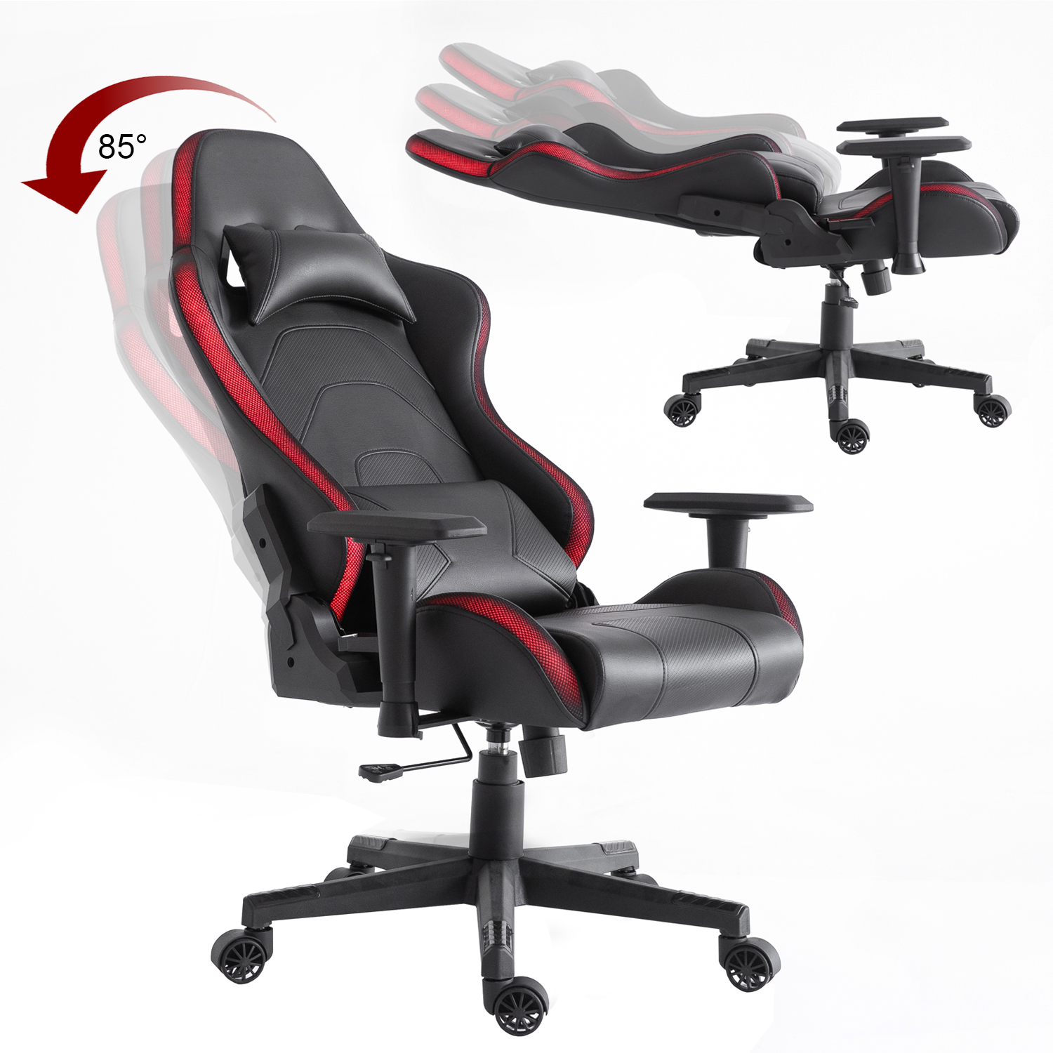  - Silla Gamer Lights Game PVC Base Nylon - Negro