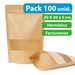 Bolsas DoyPack Kraft con Ventana 20x30x5 cms. (100 unidades)