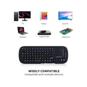 IPAZZPORT Mini Teclado Inalámbrico De 2.4G Con Panel Táctil, Compatible Con Smart TV, Android TV Box/PC/Tabletas/PS4/Etc