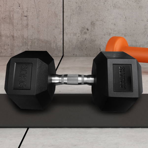 Atletis Mancuerna Hexagonal 30 Kg Negro