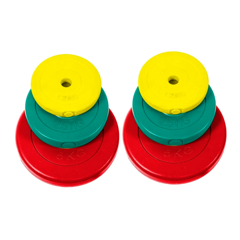 Juego De Pesas Set Compuesto Por Barra, Discos De Goma Con Agarre