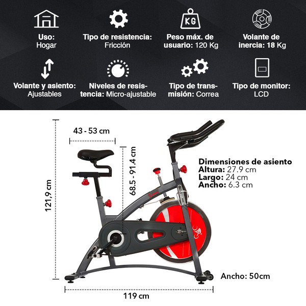 fitness sf b1423 sunny exercise bike monitor display