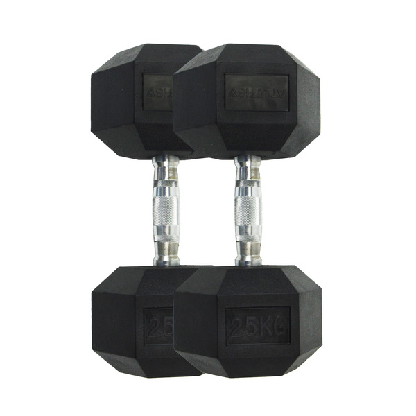Atletis Pack de Mancuernas Hexagonales 25 Kg Negro