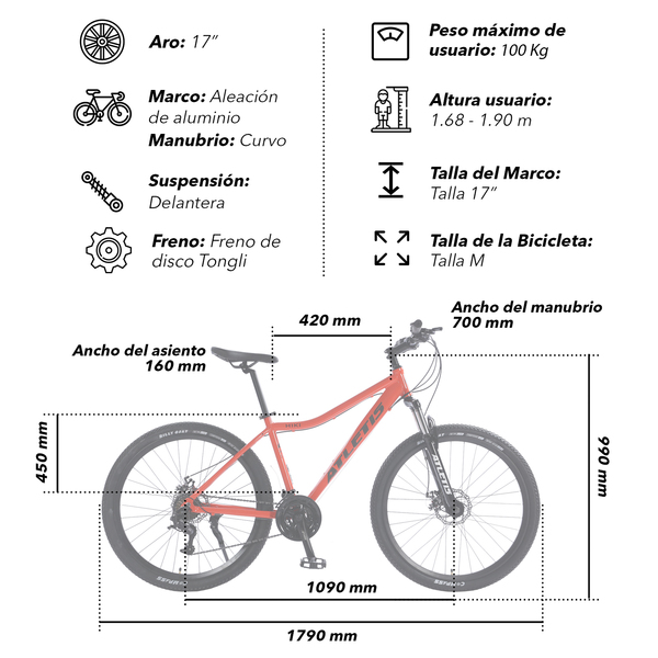 Atletis Bicicleta Mountain Bike Hiki 27,5