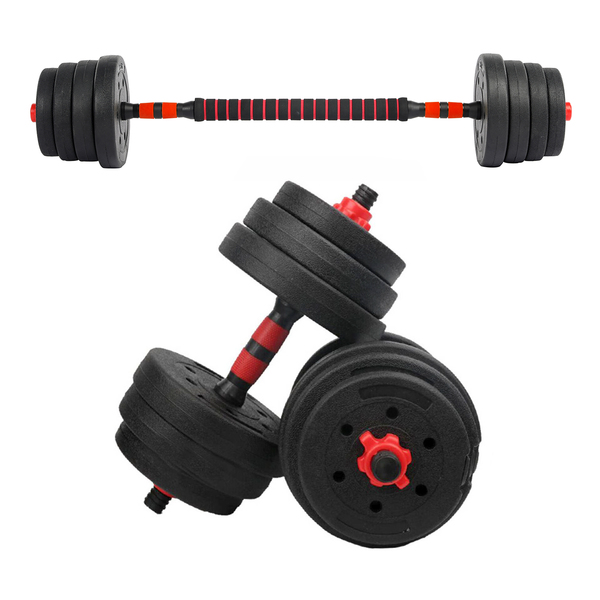 Atletis Set de Mancuernas y Barra 20 Kg en Negro