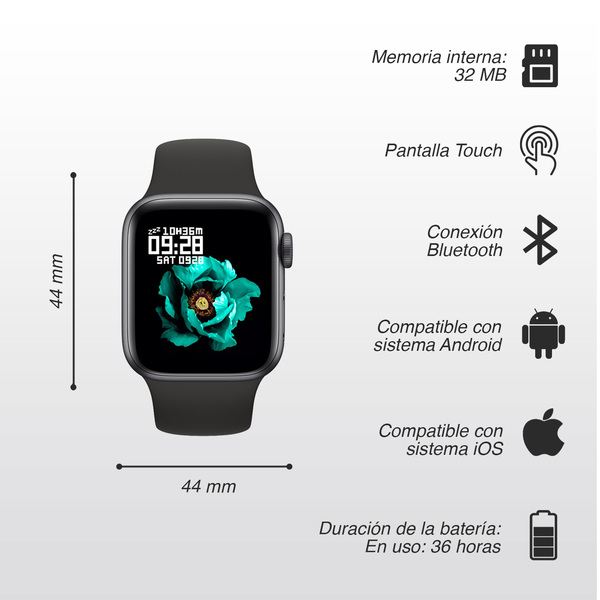 Atletis Smartwatch Reloj Inteligente T55 Negro