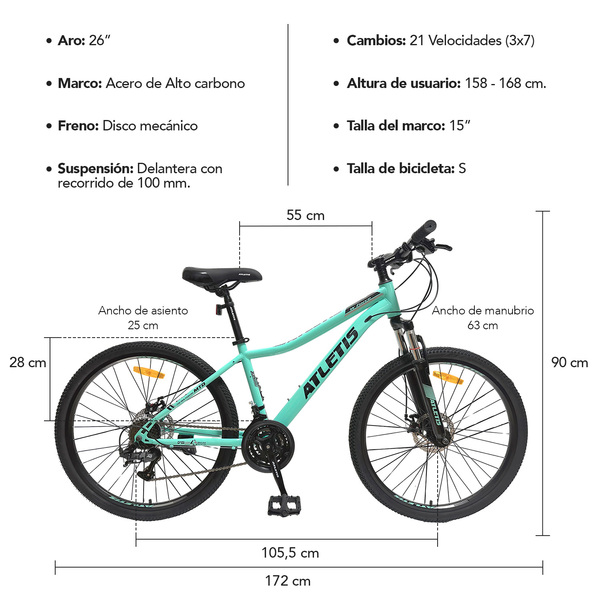 Talla Rodada 24 Altura Altura De Bicicleta Rodada 24 2025