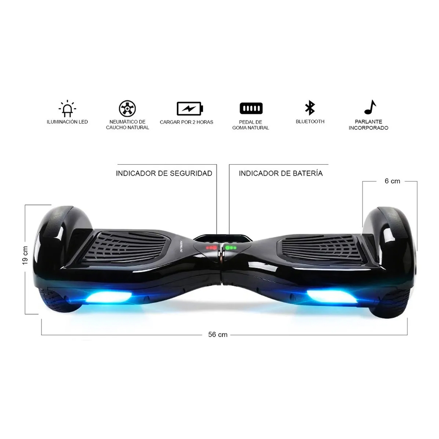  - Hoverboard Patineta Eléctrica Kemilng Negro