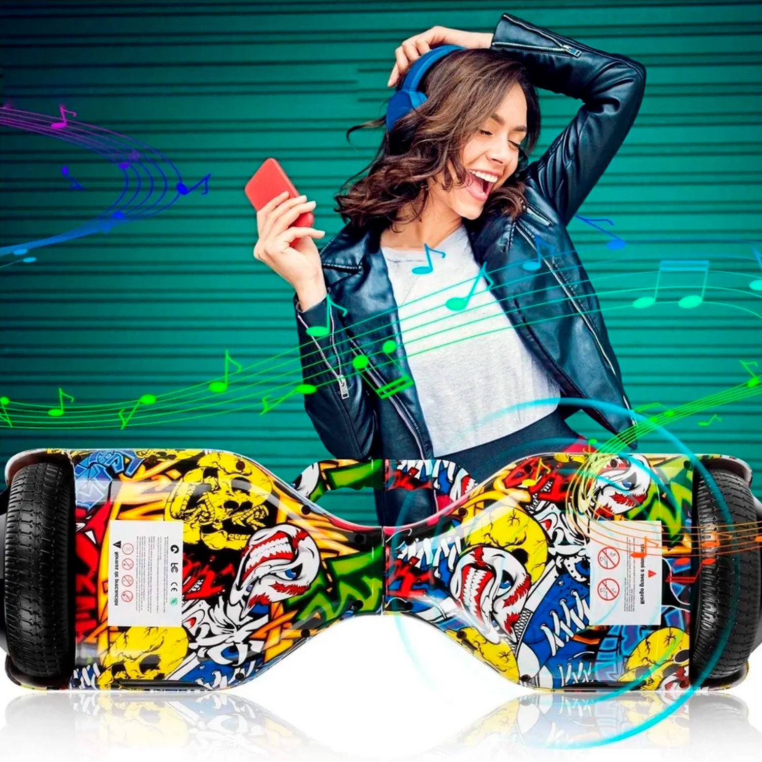  - Hoverboard Patineta Eléctrica Kemilng Graffiti