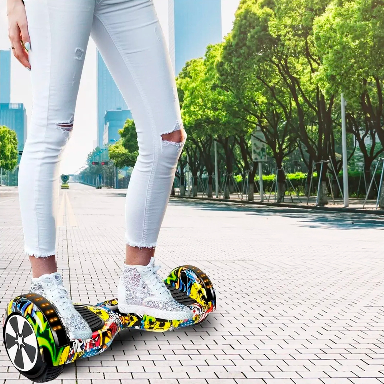  - Hoverboard Patineta Eléctrica Kemilng Graffiti