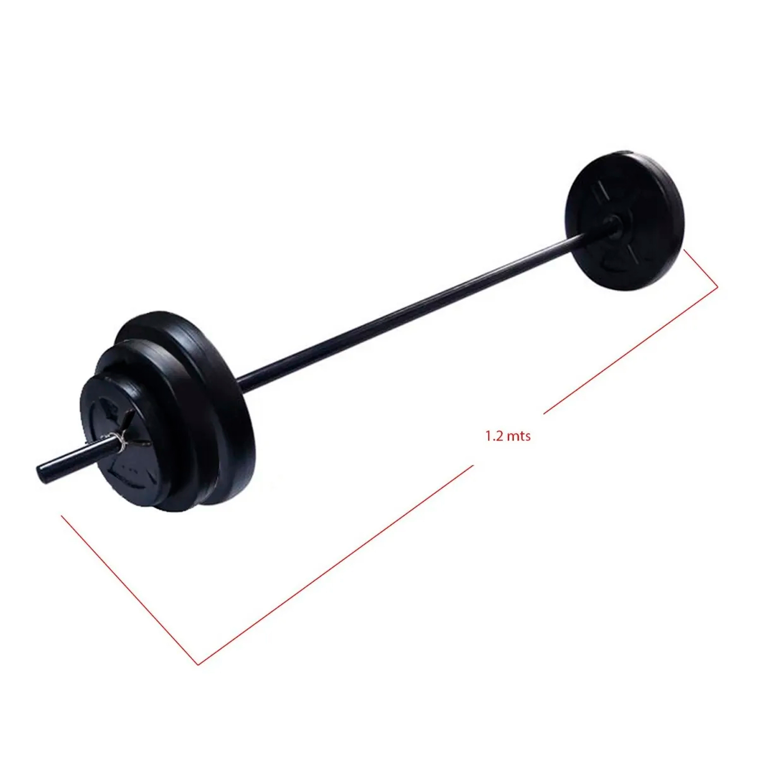  - Set Pesas 20kg: Barra 1.2 Mts + Discos De Cemento