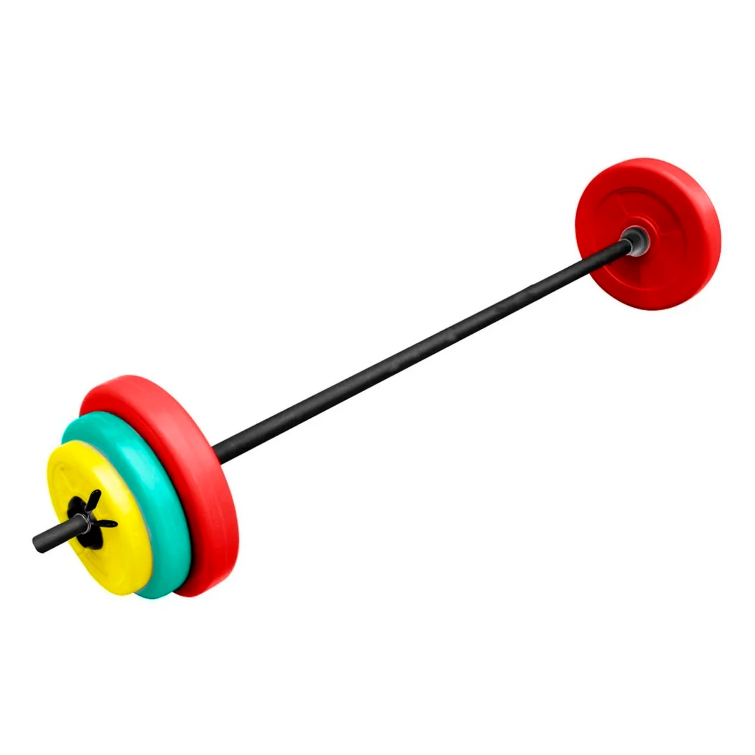  - Set Pesas 20kg: Barra 1.2 Mts + Discos De Colores