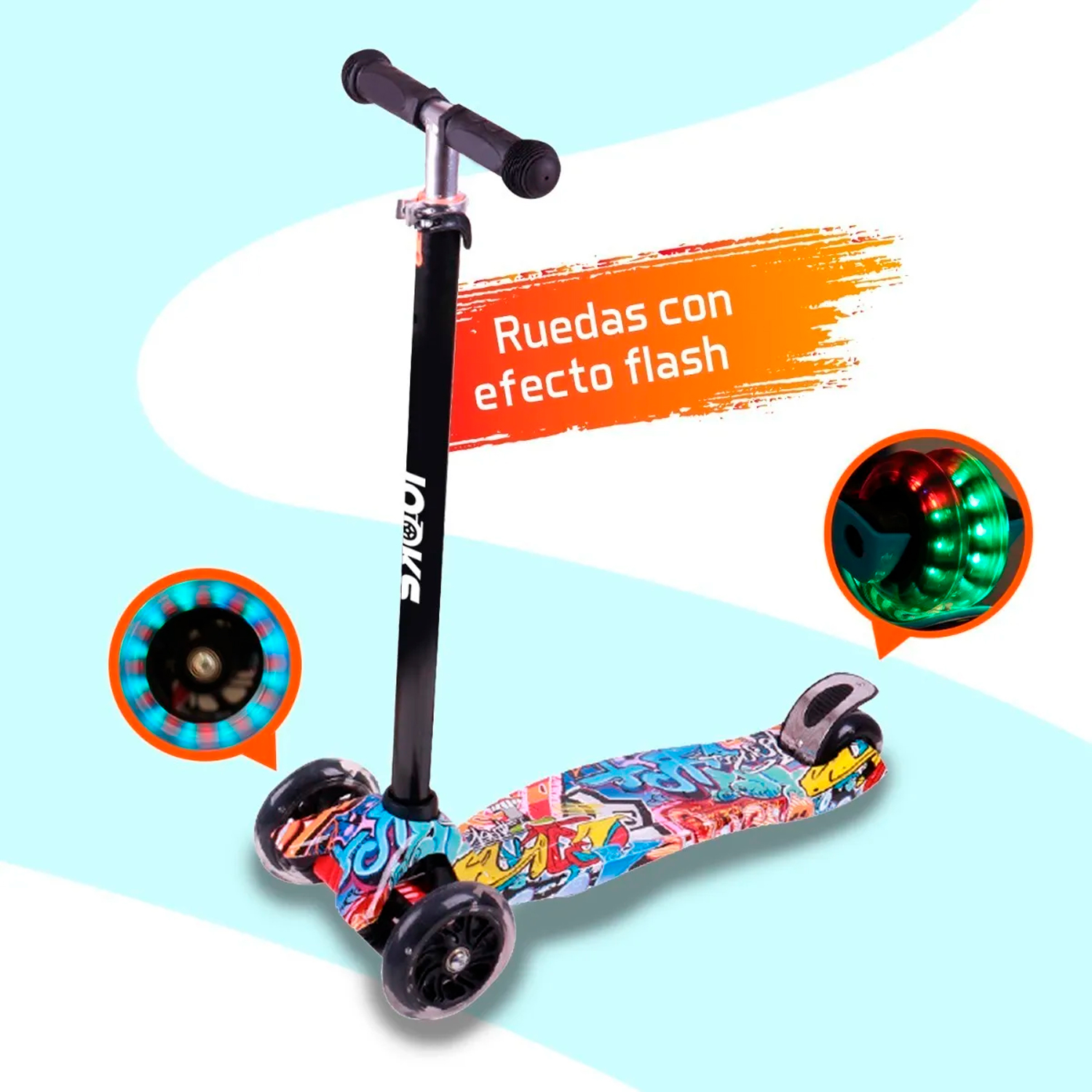  - Scooter Monopatín Ajustable Light Wheels - Rojo
